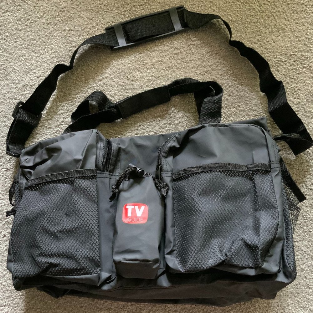 TV Guide Logoed Black Duffel Bag. NWOT